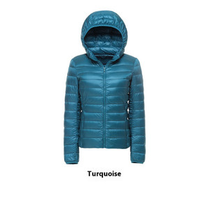Color: Lake Blue, Size: XL - Women's Short Slim-fit Lightweight Thin Loose Hooded Coat Q119-CJYD253635667OL
