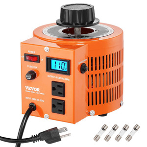 2000VA Auto Variable Voltage Transformer, 15.3 Amp, 110V Input 0-130V Output AC Voltage Regulator,  E415-KBBYQYJPS200I604KV1