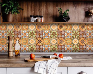 8" X 8" Golden Multi Mosaic Peel and Stick Tiles N270-400309