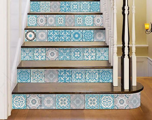 5" X 5" Sky Blue Mosaic Peel And Stick Removable Tiles N270-390819