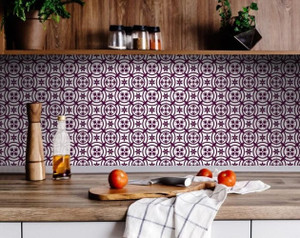 8" X 8" Merlot Lisa Removable Peel and Stick Tiles N270-400394