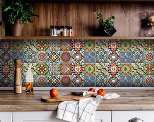 7" X 7" Mediterranean Mash Mosaic Peel and Stick Tiles N270-399853