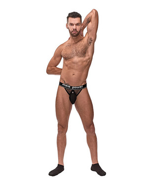 Cock Pit Fishnet Cock Ring Jock Black L/XL X615-MP346260-BK-LX