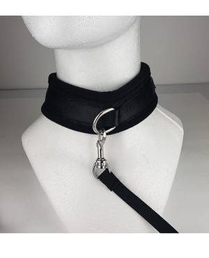 Spartacus Collar & Leash - Neoprene Black X615-SPU-701BK