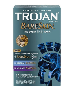 Trojan BareSkin EveryTHIN Condoms - Variety Pack of 10 X615-PM015-46