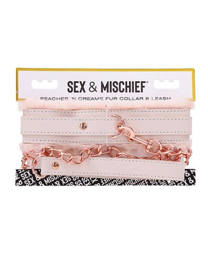 Sex & Mischief Peaches 'n CreaMe Fur Collar & Leash X615-SS099-62
