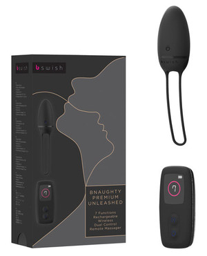 Bnaughty Premium Unleashed Remote Control Bullet - Noir X615-BSBNU0958