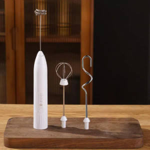 Color: Clear - 2-in-1 multi-function USB Rechargeable Electric Egg Beater Baking Mixer Milk Frother F640-12000042187807970