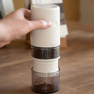 Portable Electric Grinder with Transparent Storage Bin USB Rechargeable Adjustable Coarseness Coffe K484-FQZDN_XNLWUNVC