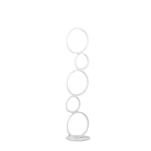 39" White Metal Five Circle Geometric Sculpture LED Table Lamp N270-482678