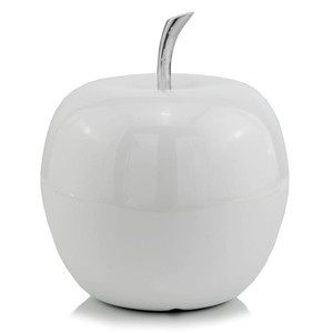 13" White Aluminum Decorative Apple Tabletop Sculpture N270-383753