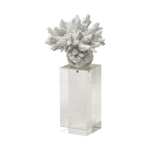 10" White Contempo Coral And Glass Sculpture N270-392434