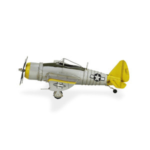 4" Yellow and Gray Metal Hand Painted P-47D Thunderbolt Model Airplane N270-489469