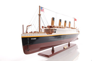 10" Black and Red 1912 RMS Titanic Small Boat Hand Painted Decorative Boat N270-401882