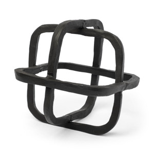 Black Metal Cube Shaped Link Sculpture N270-392462