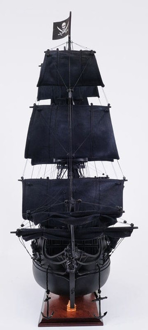 29" Black Black Pearl Pirate Boat Hand Painted Decorative Boat N270-401980