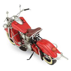 8" Red and Silver Metal Hand Painted Model Motorcycle N270-489416