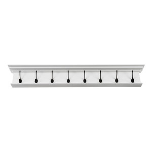 Classic White Wood Eight Hook Hanging Coat Rack N270-397682