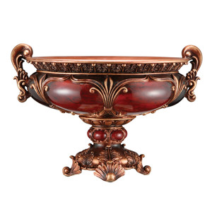 10" Brown And Gold Polyresin Decorative Bowl N270-468372