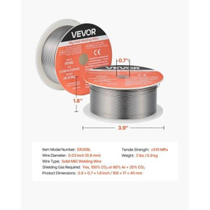 Solid MIG Welding Wire, ER308L 0.03-inch 2 LBS, Low Spatter Stainless Steel Welding Wire with High  E415-MIGHSSXHSER3VRU7P001V0