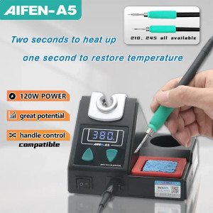 Color: Brown, Voltage: 220V - AIFEN A5 Soldering Station Compatible JBC Soldering Iron Tips C210/C2 F640-12000035978634127