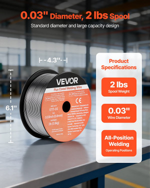 Flux Core MIG Welding Wire, E71T-GS 0.03-inch 2 LBS, Gasless Mild Steel Welding Wire with Low Spatt E415-MIGHSYXHSE717L3SH001V0