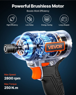 Impact Driver, 1/4 Inch, 2800 RPM Max Speed, 20 V Brushless Motor, Electric Cordless Impact Driver  E415-CJQZ20V300NM77QVW001V1