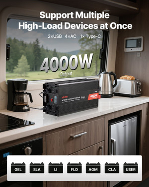 4000W Power Inverter, 12V DC to 120V AC Modified Sine Wave Inverter, Solar Car Charger Converter wi E415-MCLCDPXZXNBQLLQ5N001V1