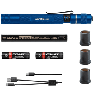 COAST Products HP3R 500 Lumen  Rechargeable Penlight with Twist Focus - Blue T398-COS21518