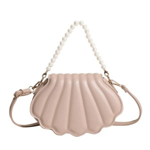 Color: Khaki - All-matching Bag for Women Shoulder Bag Ladies Pearl Chain Handbag Evening Bags Fash F640-12000037177885726