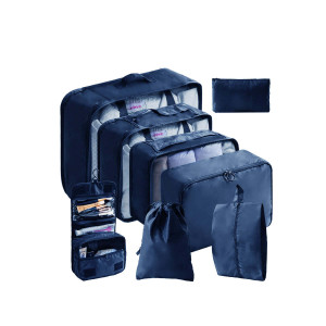 Color: NAVY BLUE - Pack Smart Packing Cubes 8-Piece Set For Perfectly Organised Journeys K290-52737029210385