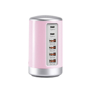 Color: PINK - Tower USB With 6 High Speed Charging Ports K290-46908945858833