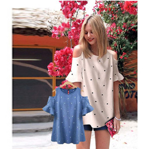 Size: X-Large,Color: COASTAL BLUE - Stars Galore Sweetly Feminine Blouse From Sizes M To 5XL K290-51535105917201
