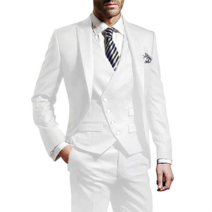 Color: Khaki, Size: XXXL, Ships From: CHINA - White Men Wedding Suits Groom Wear Peak Lapel Wedding F640-12000028725239960