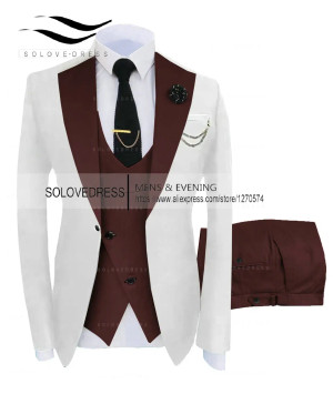 Color: Brown, Size: L - ( Jacket + Vest + Pants )Suits for Mens 2024 Casual Business Suit High-end  F640-12000029465731987
