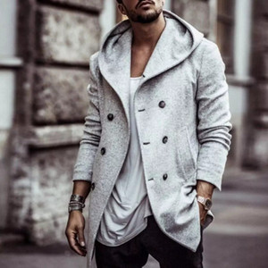 Color: Black, Size: 3XL - Hooded woolen coat Q119-CJNSWTXZ01311-Black-3XL