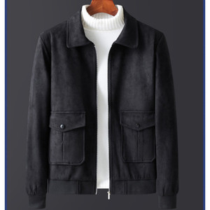 Color: Black Regular Style, Size: 2XL - Men's Autumn And Winter Fleece-lined Padded Lapel Warm Top  Q119-CJXZ218210204DW