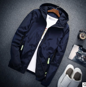 Color: Dark blue, Size: 6XL - Korean fashion casual thin jacket Q119-CJNSWTXZ00154-Dark blue-6XL