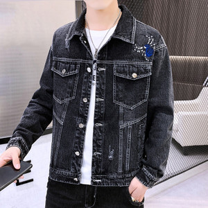Color: Black, Size: 2XL - Playboy Mens Denim Jacket New Spring Korean Version Of The Trend Of All-M Q119-CJXZ105867914NM