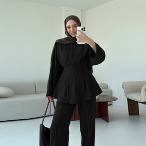 Fashion Solid Color Top Pants Two-piece Set Q119-CJYD2592375