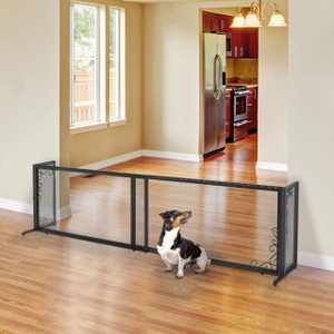 Richell Large Freestanding Metal Mesh Pet Gate in Antique Bronze N274-ES0194947
