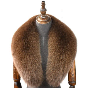 Color: GRAY, Size: XS - Fox Fur Collar 100% Real Fox Fur Scarf Straight Collar Natural Fur Gray Col F640-12000031175168316