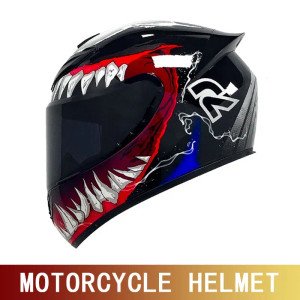 Color: SKY BLUE, Size: XXL - Motorcycle helmet motorcycle full helmet racing kart winter anti-fog r F640-12000044664601926