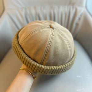 Color: Orange - Autumn and Winter Melon Skin Hat, Fashionable Brimless Sailor Hat, Men's and Women' F640-12000050481287034