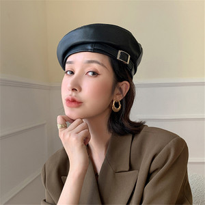 Fashion Sheepskin Genuine Leather Women Beret Q119-CJBQ1956750