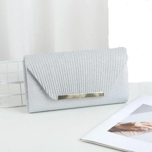 Color: Silver - Fashion Elegant Clutch Bag New 2023 Hot Selling Chain Dinner Bag Bride Bridesmaid L F640-12000035083878625