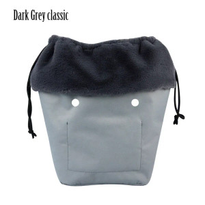 Color: Brown - 2025 Winter O Bag Large Capacity Classic Mini Plush Fur Furry Organizer Top Drawstri F640-12000039445396122