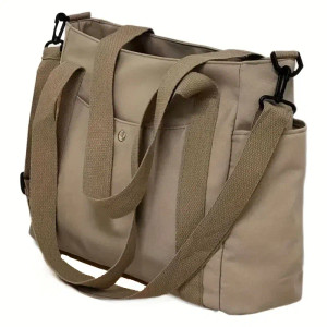 Color: black - Large Capacity Nylon Crossbody Bag Casual Solid Color Messenger Shoulder Bag with Re F640-12000048051103495