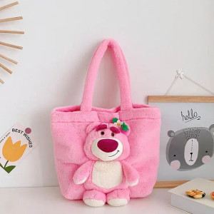 Color: Beige, Size: Extra Large - Disney 2024 New Cartoon Plush Doll Shoulder Bag Sweet and Cute St F640-12000041871586223