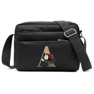 Color: black - New Fashion Multi-layer Travel Leisure Simple Storage Bag Black Gold Letter Series P F640-12000038175142847